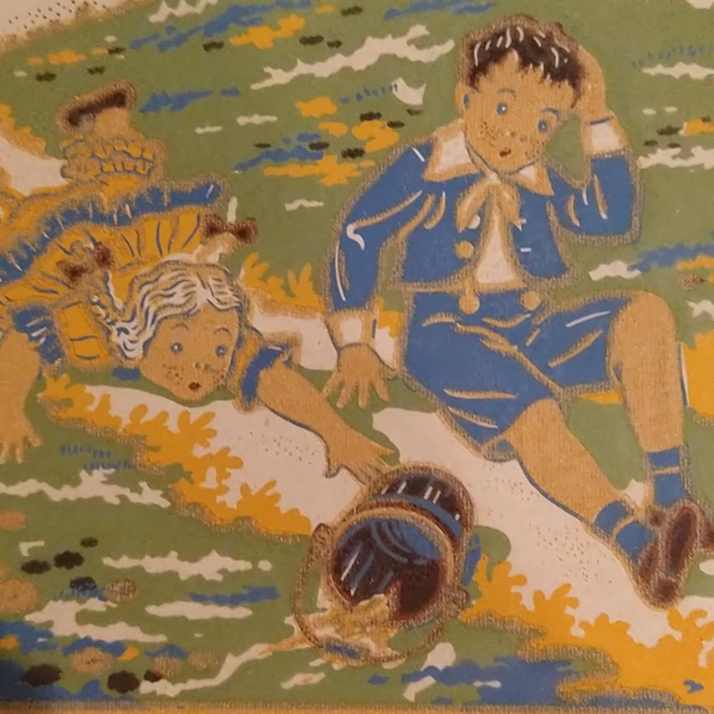 Vintage Jack and Jill Framed Art